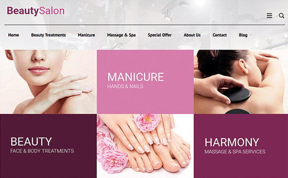 web stránka pre beauty salón